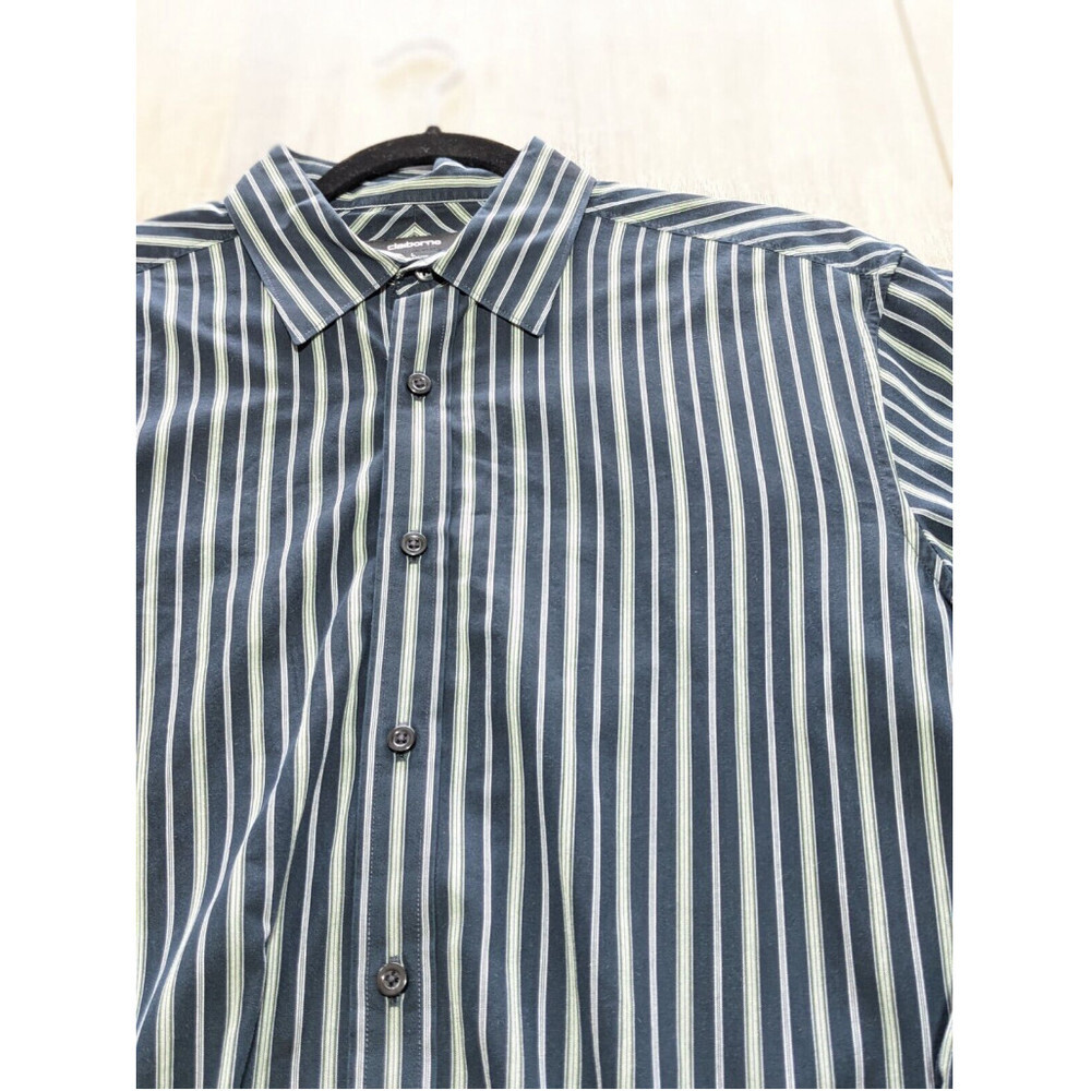 Claiborne Dress Shirt Mens Large Black Striped Long Sleeve Casual Button Down - Picture 3 of 8